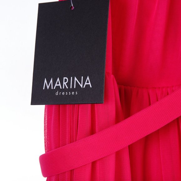 Marina Fuchsia Hi-Lo Ball Gown Dress Size 6 NWT - Picture 6 of 8
